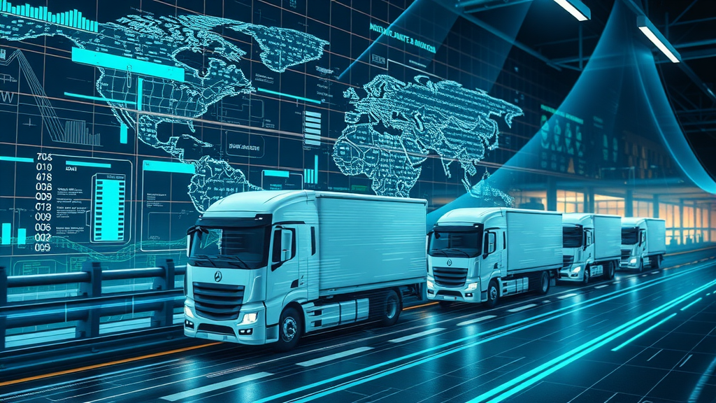 Scaling small business: modern supply chain visualization featuring logistics, warehouses, digital tracking