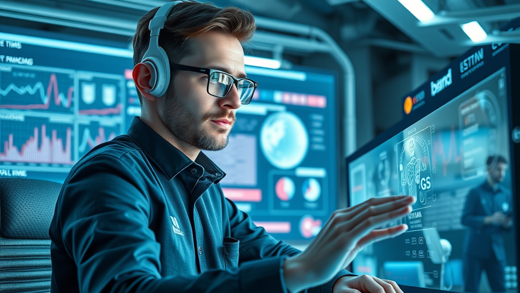 Futuristic marketer using AI-driven tools for customer acquisition insights