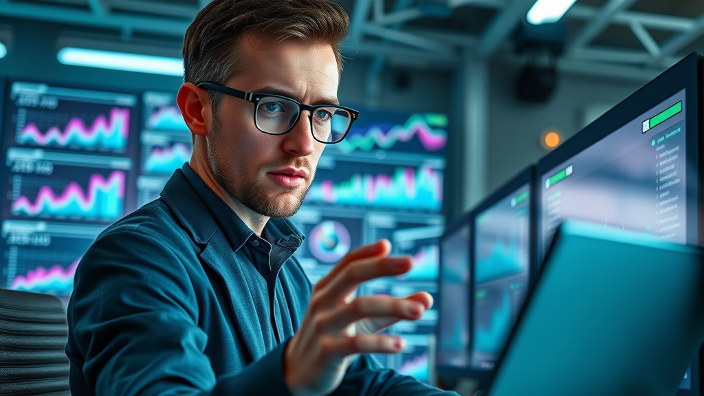 SEO specialist analyzing search engine analytics for customer acquisition success