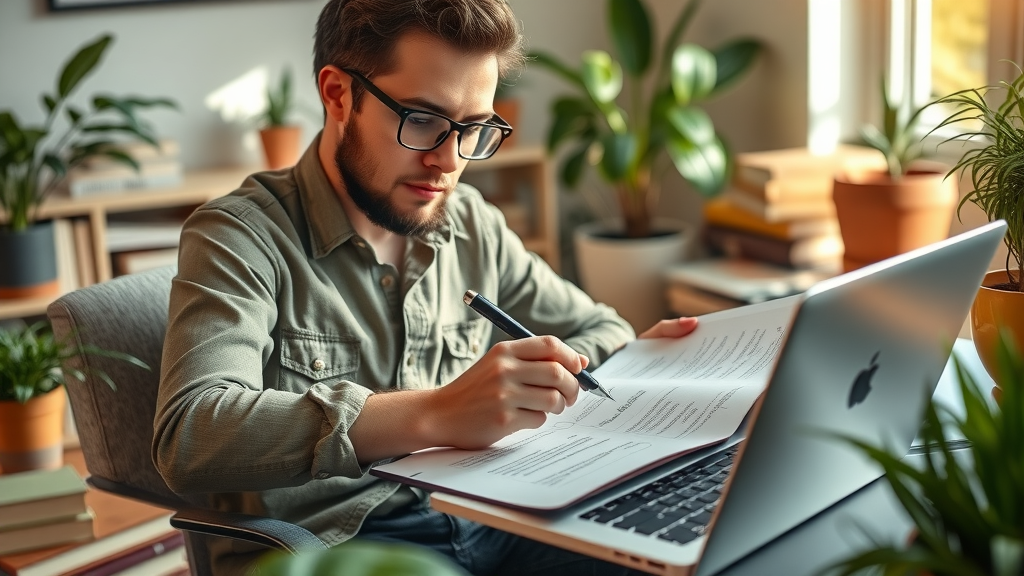 Inspired content writer creating high-value SEO blog posts for small business SEO