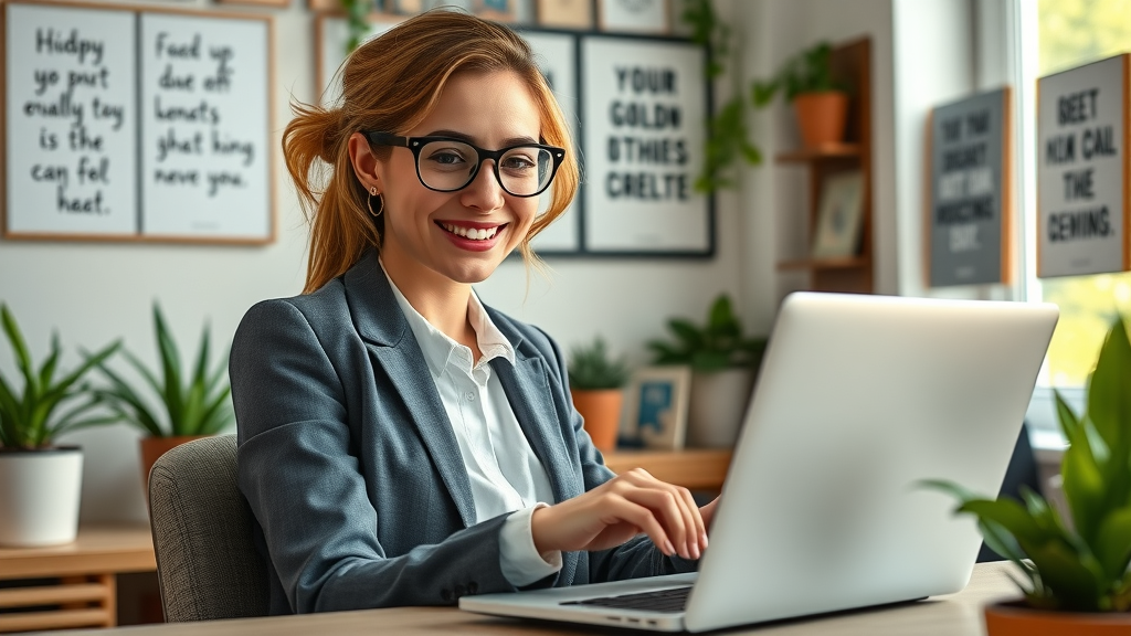 Small business owner analyzing email list analytics for digital marketing