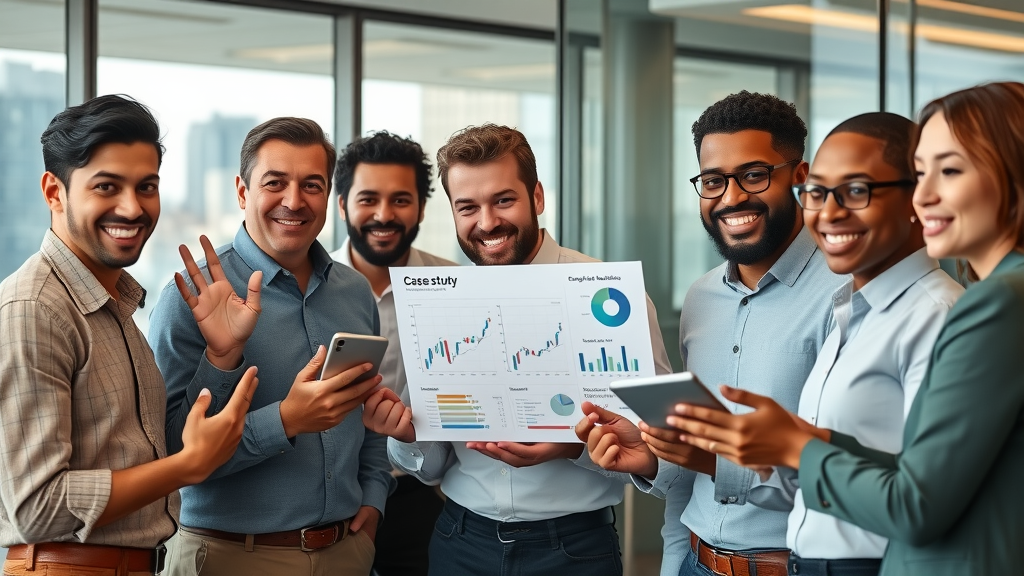 Young startup founder launching product with supportive team entrepreneurship growth hacks