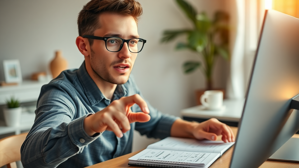 Motivated small business owner launching digital campaign on computer - maximizing online marketing benefits