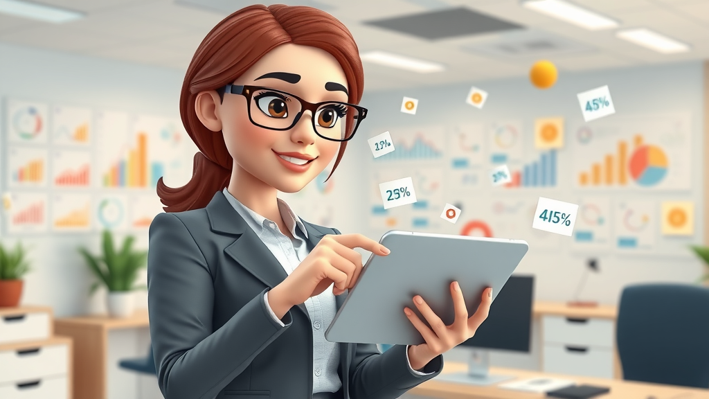Businesswoman using tablet for email list audience segmentation to improve marketing campaign performance