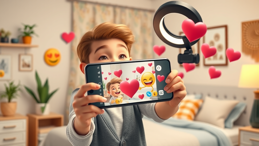 influencer recording shareable media content for social media marketing campaign