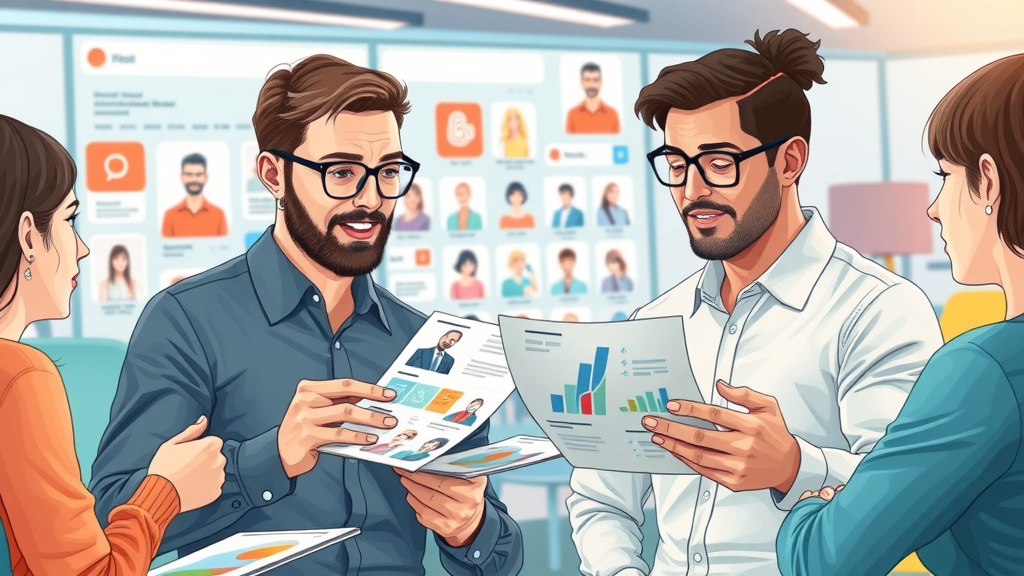 marketers analyzing diverse digital buyer personas and digital marketing strategies