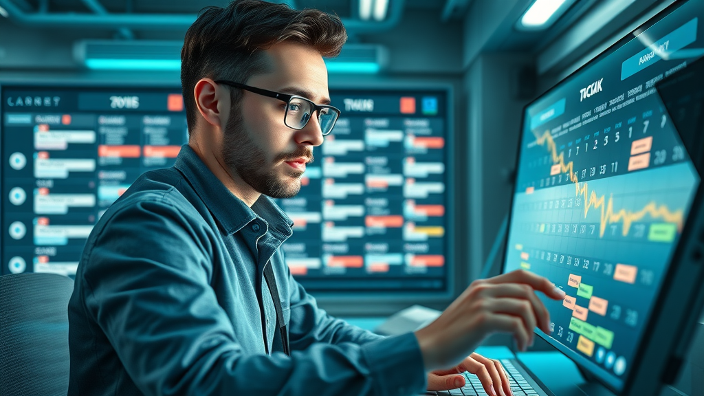 marketer scheduling social media posts using digital analytics tools