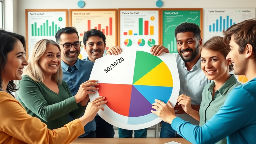 group illustrating the 50 30 20 rule for financial planning for growth