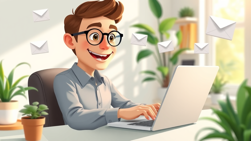 Small business owner writing personalized email on laptop - email marketing online marketing benefits