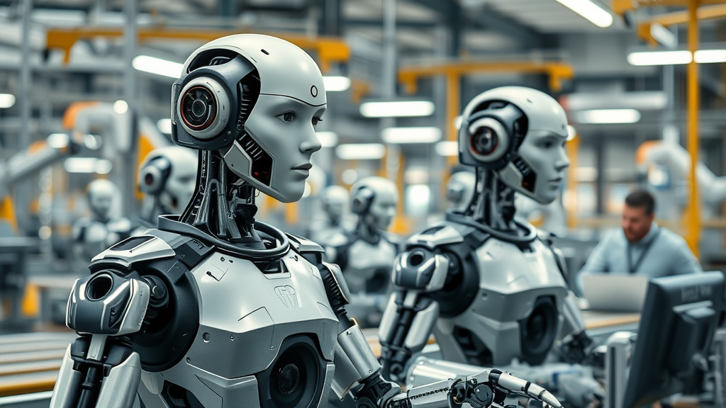Automated factory floor streamlines cost reduction with AI-powered robots and human collaboration in manufacturing
