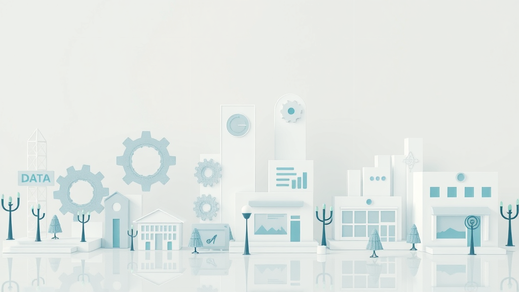 Infographic showing machine learning basics, data, gears, algorithms, and small businesses